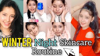 TEENAGER😍 WINTER Night SKIN CARE ROUTINE All Skin Types  For Clear Spotless and Glowing Skin [upl. by Airamana]