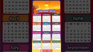 Calendar 2024 shorts calendar calendar2024 2024 2024calendar [upl. by Hendrika823]