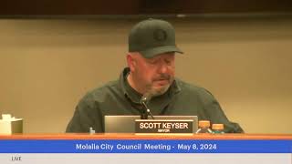 Molalla City Council Meeting May 8 2024 [upl. by Yhtrod]