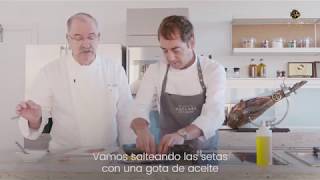 Recetas Cinco Jotas por Pedro Subijana carpaccio de pasta con setas e ibéricos [upl. by Hadeehsar]