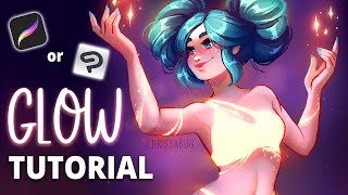 Add Easy Glow Tutorial with PROCREATE or CLIP STUDIO PAINT [upl. by Hirza612]