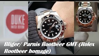 BligerParnis Root beer GMT Rolex Root beer 126711CHNR homage watch  detailed review [upl. by Anecuza643]