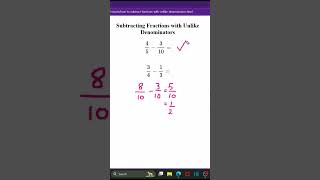 How to Subtract Fractions with Unlike Denominators [upl. by Ellebanna]