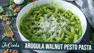 Easy to Make Arugula Walnut Pesto Pasta  JoCookscom [upl. by Llerrahs633]