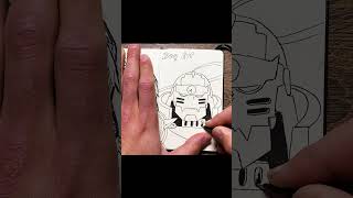 ASMR Drawing ALPHONSE ELRIC 🥶🦾  Full Metal Alchemist satisfying asmr shorts [upl. by Aittam957]