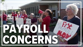 Gaston County employees hold rally walkin at Mondays Board of Education meeting [upl. by Lister]