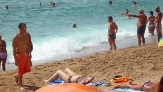 Blanes beach waves  Costa Brava Catalonia Spain [upl. by Setiram]