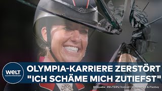 OLYMPIA IN PARIS Skandal Charlotte Dujardin schlägt Pferd 24 Mal in einer Minute – OlympiaAus [upl. by Kask]