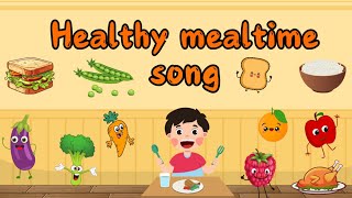 Eating healthy food song for kids nursery rhymes its time to eatmealtime song  veggies amp fruits [upl. by Iffar]