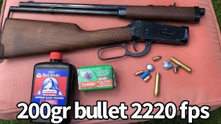 3855 win Sierra 200 gr VS ballistic gel in a 1894 Winchester TD [upl. by Ayocat682]