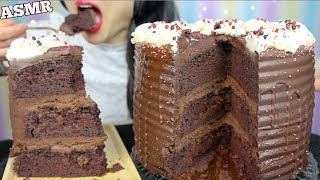 ASMR TRIPLE CHOCOLATE BROWNIE CAKE EATING SOUNDS SOFT WHISPERS  SASASMR [upl. by Sonni707]