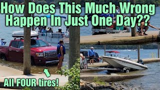 Boats Falling Off Trailers Trucks In Water Runaway Boats Only At This Boat Ramp Is It Possible [upl. by Yeca38]