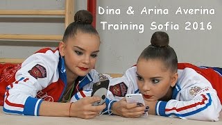 Dina amp Arina Averina RUS Training World Cup Sofia 2016 [upl. by Sadoff280]