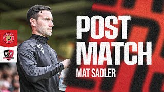 Postmatch Head Coach Mat Sadler delighted with Exeter City penalty shootout win [upl. by Erek]