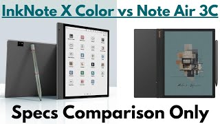 Bigme InkNote X Color vs Boox Note air 3C Specs Comparison Only [upl. by Dlorad328]