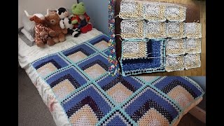 3D Mitred Granny Square CAL  Baby Blue Mitred Row Ep4 [upl. by Eiliah]