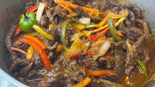 Pepper steak Jamaican styleHow to cook pepper steak 🥩 [upl. by Bond]