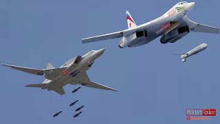 Russian Air Force in action TU160 and TU22M Dropping massive bombs [upl. by Nicholson542]