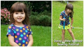 Jersey Dress  Sewing Tutorial  Girls Dress  Daisy Sewing Pattern  Frocks amp Frolics [upl. by Akinihs623]