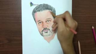 ملا باسم الكربلائي بالوان خشبيه Mulla Basim Al karbalaie coloured pencils [upl. by Davina]