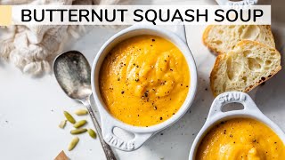 BUTTERNUT SQUASH SOUP  roasted butternut squash soup recipe [upl. by Eilzel94]