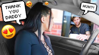 CALLING THE DRIVETHRU WORKER quotDADDYquot TO SEE MY BOYFRIENDS REACTION bad idea [upl. by Bidget969]