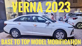 Verna 2023 Base Model to Top Model Modification 😍 With pricing  hyundaiVerna2023 [upl. by Bidget]