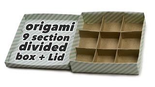 Origami 9 Section Box  Divider  Lid Tutorial  DIY  Paper Kawaii [upl. by Calen377]