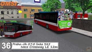 OMSI 2 36  PrahaJih 070 linka 385  Iveco Crossway LE 12m [upl. by Akaya496]