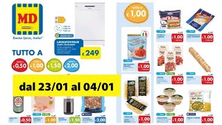 volantino MD dal 23 gennaio al 4 febbraio Tutto A 050€ 1€ e 2€ lavastoviglie a 249€ [upl. by Glovsky]