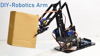 How to make a robotic arm using arduino  assemble and control a 4 DOF robot mechanical arm kit [upl. by Elledoj]