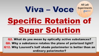 Specific Rotation of Sugar  Viva voce  Practical File [upl. by Billat]