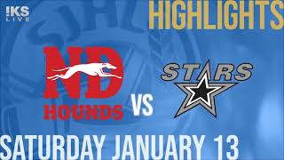 Notre Dame Hounds vs Battlefords North Stars Jan 13th [upl. by Llednew143]