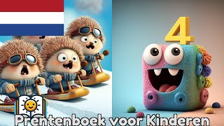 Leer tellen met dieren en vrolijke monsters  Kinderen Prentenboek  tinyschool [upl. by Trebuh216]