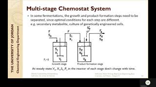 Biochemical Engineering  Lecture  92  Multistage Chemostat [upl. by Yrohcaz]