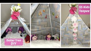 DOLLAR TREE DIY KIDS TEEPEE [upl. by Cressida]