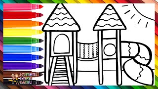 Disegnare e Colorare un Parco Giochi 🛝🌈 Disegni per Bambini [upl. by Halla]