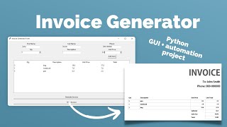 Python Invoice Generator tutorial for beginners  Python GUI Automation project resume project [upl. by Leifeste989]