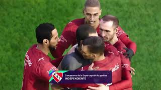 Supercopa Argentina  Independiente 4 vs Racing 0  eFootball PES 2021 Dif Leyenda [upl. by Lecram704]