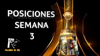 COPA LIBERTADORES 2017  POSICIONES SEMANA 3 [upl. by Artinahs]