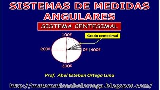 SISTEMAS DE MEDIDAS ANGULARES Sistema centesimal [upl. by Freddi92]