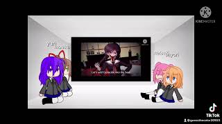 Doki doki literature club reacts to yuri vs toko fukawa [upl. by Anerev]