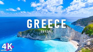 FLYING OVER GREECE 4K Video UHD  Relaxing Music With Beautiful Nature Video For Stress Relief [upl. by Yrallam]