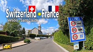 Driving from Switzerland 🇨🇭 to France 🇫🇷  A drive from Versoix on Lake Geneva to SaintClaude [upl. by Gardia]