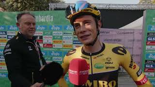 Jonas Vingegaard  Interview at the start  Il Lombardia 2022 [upl. by Weslee]