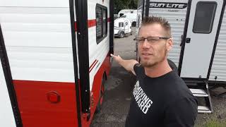 2023 Riverside Retro 135 lightweight rear entrance camper walkthrough with Dustin from Hartleys RV [upl. by Carpet]