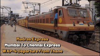 22159  MADRAS EXPRESS With WAP4  ICF ❤️ Departing From Thane 🚂🔥 [upl. by Temirf]