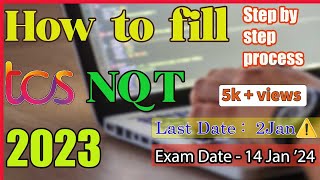 TCS NQT 2024 Jan Exam form process 🔥 Step By Step Explained  TCS Freshers Hiring [upl. by Lawley]