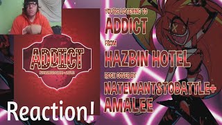 Hazbin Hotel  Addict Rock Cover NateWantsToBattle REACTION [upl. by Vowel]