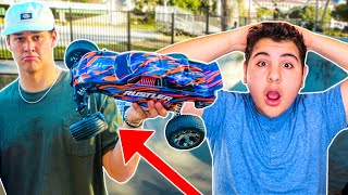 Noah Beck Destroys My Rc Car 70 MPH [upl. by Lidia]